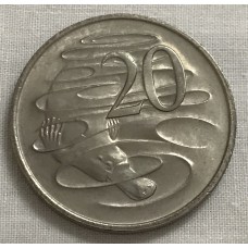 AUSTRALIA 1977 . TWENTY 20 CENTS COIN . PLATYPUS